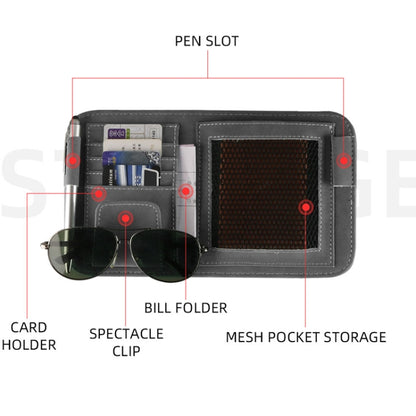 Car Sun Visor Bill Holder Glasses Clip Storage Bag(Blue) - Sunglasses & Glasses Clips by buy2fix | Online Shopping UK | buy2fix