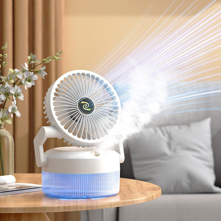 USB Charging Folding Desktop Spray Humidification Fan with Night Light(Green) - Electric Fans by buy2fix | Online Shopping UK | buy2fix