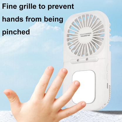 USB Charging Folding Outdoor Handheld Mini Cold Compress Fan Desktop Cooling Fan(White) - Electric Fans by buy2fix | Online Shopping UK | buy2fix