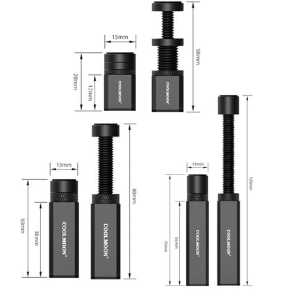 COOLMOON Graphics Card Stand Desktop Computer Graphics Card Vertical Top Support Bracket Screw Telescopic Support Rods, Adjustable Height: 5-8cm (Silver) - Caddies & Enclosures by COOLMOON | Online Shopping UK | buy2fix