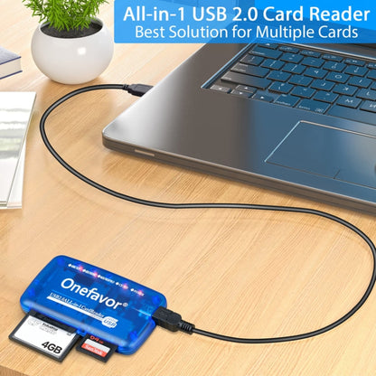 Onefavor All-In-One Card Reader Support SM / XD / SD / MMC / MS / CF Card, Model: Card Reader+Type-C Adaptor -  by Onefavor | Online Shopping UK | buy2fix