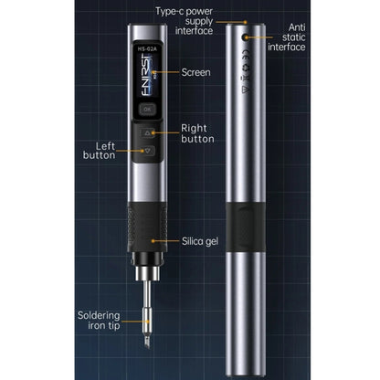 FNIRSI Portable Constant Temperature Soldering Iron Set, Model: HS-02A Upgrade 6 Head+C2C Line+90W US Plug - Soldering Iron Set by FNIRSI | Online Shopping UK | buy2fix