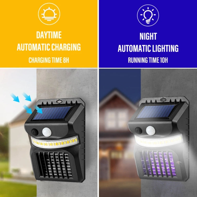 E-SMARTER W792 LED Solar Wall Light With Purple Light Mosquito Control Function Human Intelligent Sensor Outdoor Garden Lamp, Specification: White Light - Solar Lights by E-SMARTER | Online Shopping UK | buy2fix