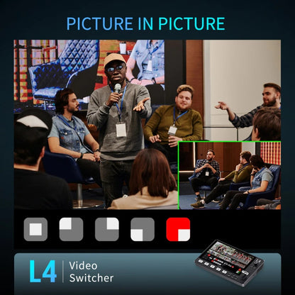 FEELWORLD L4 Multi-Camera Video Mixer Switcher 10.1" Touch Screen USB 3.0 Fast Streaming(EU Plug) - On-camera Monitors by FEELWORLD | Online Shopping UK | buy2fix