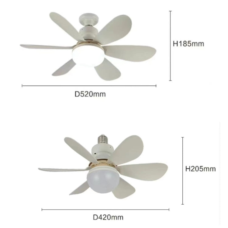 Home Small Fan Light E27 Snail Mouth Suspension Fan Lamp, Size: 520x185mm 40W White(Remote Control Without Base) - Electric Fans by buy2fix | Online Shopping UK | buy2fix