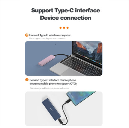 Blueendless M2815SN M.2 Dual Protocol Type-C 3.1 Mobile Hard Disk Box Laptop External SSD(Gray) - HDD Enclosure by Blueendless | Online Shopping UK | buy2fix