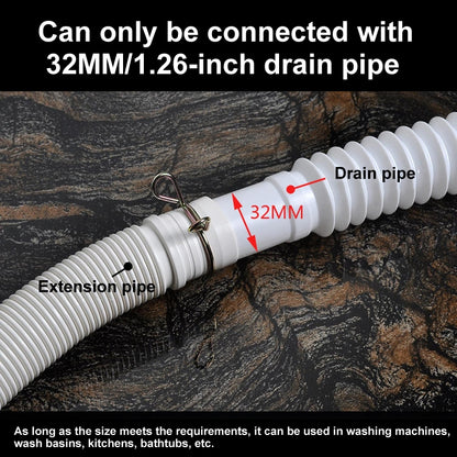 1.2m Diameter 32mm Extended Drain Hose for Washing Machine / Kitchen Basin / Bathtub - Washing Machines & Accessories by buy2fix | Online Shopping UK | buy2fix