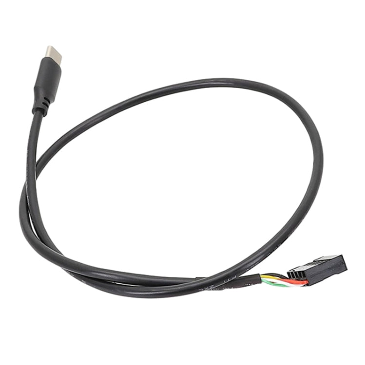 50cm Motherboard USB 9Pin To Type-C Straight Data Double Shielded Cable(Black) - Power Cord by buy2fix | Online Shopping UK | buy2fix