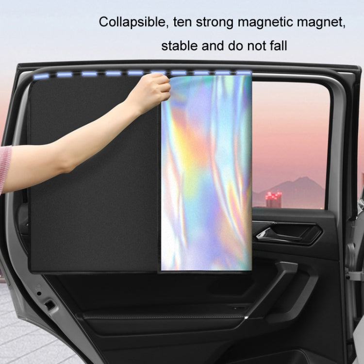 Colorful Titanium Silver Magnetic Car Sun Protection Sunshade Curtain(Back Seat) - Window Foils & Solar Protection by buy2fix | Online Shopping UK | buy2fix