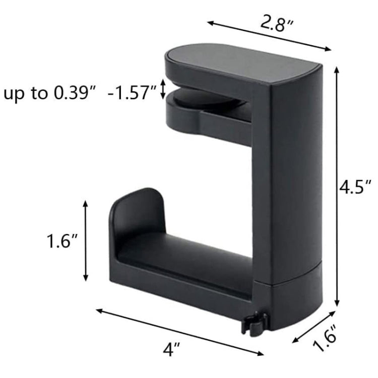 Deskside Clip 360 Degree Rotatable Headphone Holder(Black) - Headset Stand by buy2fix | Online Shopping UK | buy2fix