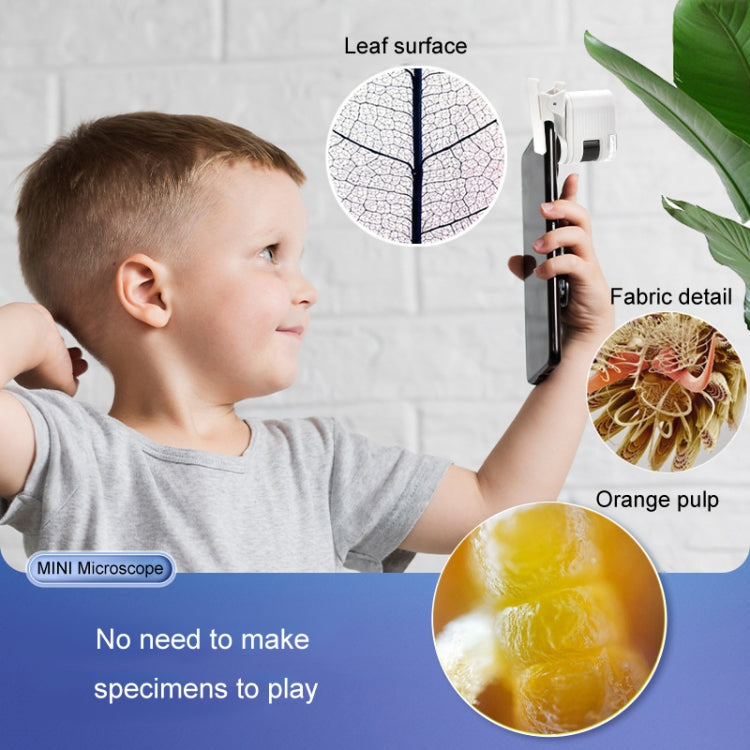 80X Children Mini Portable Microscope Student Antique Jewelry Identification Science Experiment Teaching Toy, Model: With Phone Clip - Digital Microscope by buy2fix | Online Shopping UK | buy2fix