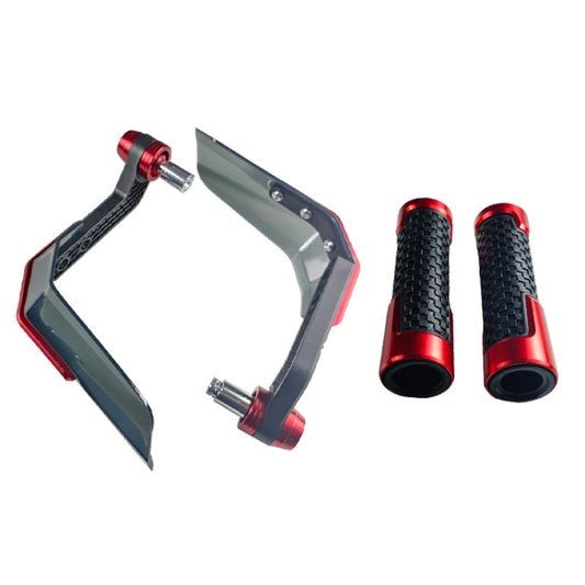 4 In 1 Motorcycle Modification Accessories Horn Windshield Windproof Protective Cover+Handlebar Plastic Throttle Grip Accessories(Red) - Grips by buy2fix | Online Shopping UK | buy2fix