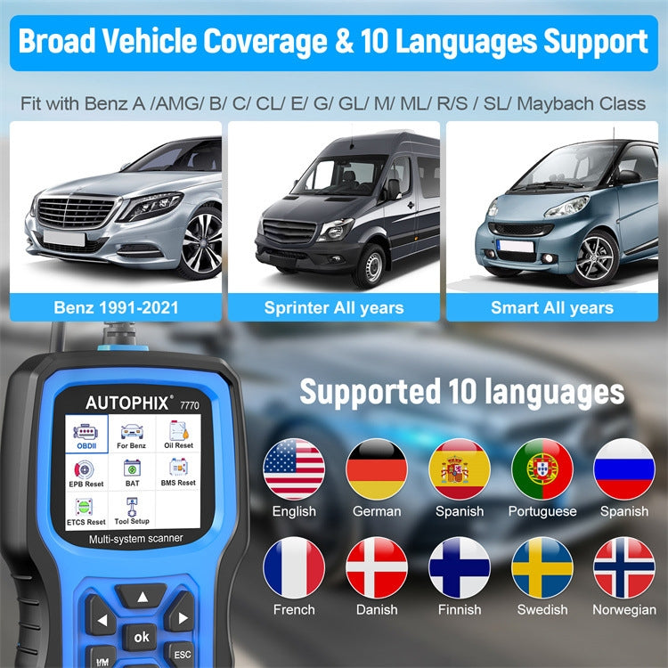 AUTOPHIX 7770 For Mercedes Benz Car Full System OBDII Diagnostic Tool Maintenance Tester - Code Readers & Scan Tools by AUTOPHIX | Online Shopping UK | buy2fix