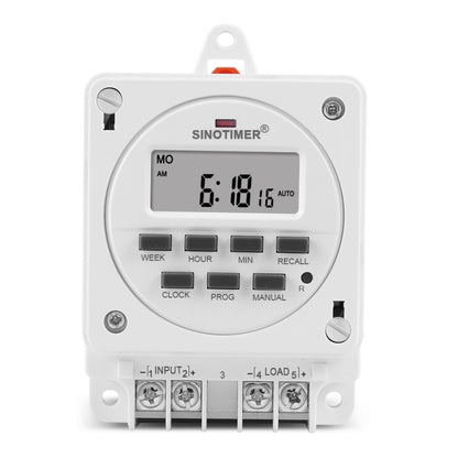 SINOTIMER TM618E -4 12V Smart Digital 7 Days Programmable Timer Switch 16A Controller With Mounting Base - Switch by SINOTIMER | Online Shopping UK | buy2fix