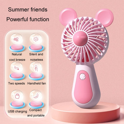 Cute Cartoon Handheld Small Fan Mini Portable USB Charging Fan, Size: Deer(Purple) - Electric Fans by buy2fix | Online Shopping UK | buy2fix