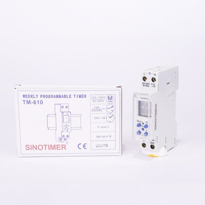 SINOTIMER TM610-2 220V 18mm Width Weekly Programmable Digital Timer Switch - Switch by SINOTIMER | Online Shopping UK | buy2fix