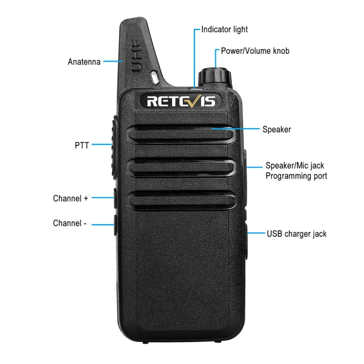 RETEVIS RT22 Hotel Mini Charging Two-Way Wireless Intercom Walkie Talkie(EU Frequency no Plug) - Handheld Walkie Talkie by RETEVIS | Online Shopping UK | buy2fix