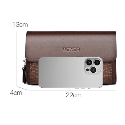 WEIXIER W129 Men Magnetic Buckle Anti-Theft Clutch Bag Large Capacity Multi-Card Wallet(Brown) - Wallets by WEIXIER | Online Shopping UK | buy2fix