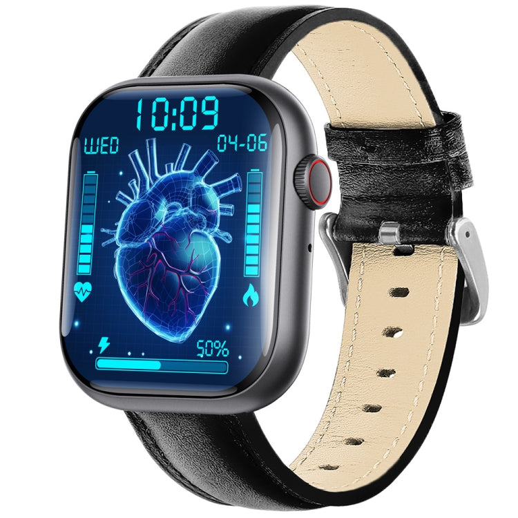 F70  2.1 Inch Screen Smart Watch With Blood Sugar/Blood Oxygen Monitoring /SOS Alarm/100+ Sports Modes, Color: Black Leather - Smart Watches by buy2fix | Online Shopping UK | buy2fix