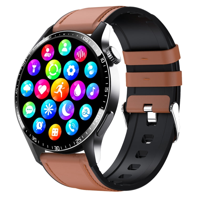 F207 Smart Watch 1.35-Inch Narrow Edge Screen Supports Bluetooth Calls / 24H Health Monitoring / 150+ Sports Modes, Color: Black Brown Leather - Smart Watches by buy2fix | Online Shopping UK | buy2fix