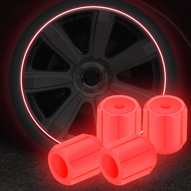 5packs Luminous Car Motorcycle Tire Valves, Color: Pink(4pcs /Set) - Tire Valve Caps by buy2fix | Online Shopping UK | buy2fix