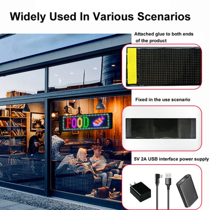 12x59.5cm（16 x 96 LEDs） Car Flexible Display Advertising Screen APP Bluetooth Smart Screen - Car Monitor by buy2fix | Online Shopping UK | buy2fix