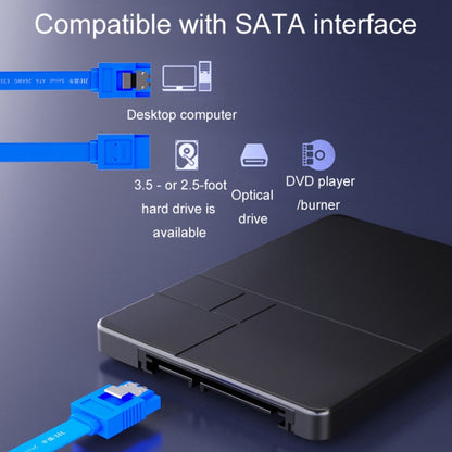 0.45m JINGHUA U510B High Speed SATA3.0 SSD Serial Cable(Blue Straight To Bend) - eSATA & SATA & IDE by JINGHUA | Online Shopping UK | buy2fix