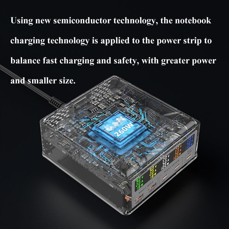 868D 6-In-1 260W High-Power Type-C+USB Multi Ports Charger Supports QI Wireless Charging(AU Plug) - Multifunction Charger by buy2fix | Online Shopping UK | buy2fix