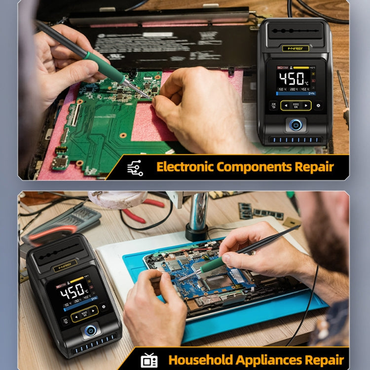 FNIRSI 200W Intelligent Constant Temperature Electric Soldering Iron Station, Set: EU Plug F245 Upgrade 6 Heads - Electric Soldering Iron by FNIRSI | Online Shopping UK | buy2fix