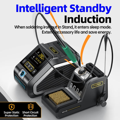 FNIRSI 200W Intelligent Constant Temperature Electric Soldering Iron Station, Set: EU Plug F245 Upgrade 6 Heads - Electric Soldering Iron by FNIRSI | Online Shopping UK | buy2fix