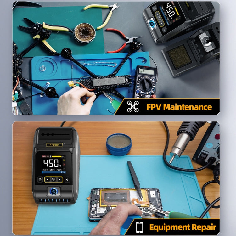 FNIRSI 200W Intelligent Constant Temperature Electric Soldering Iron Station, Set: EU Plug F210 Upgrade 3 Heads - Electric Soldering Iron by FNIRSI | Online Shopping UK | buy2fix