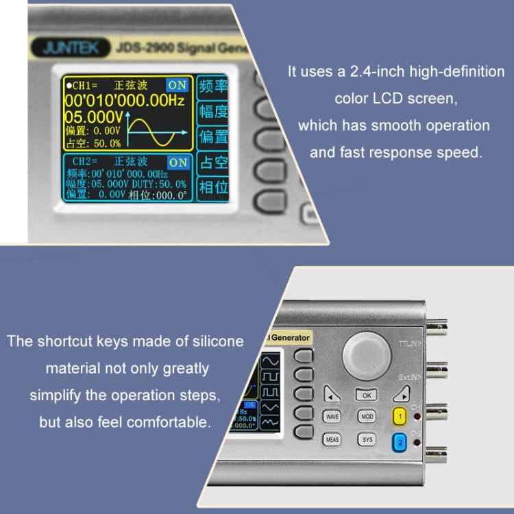 JUNTEK Programmable Dual-Channel DDS Function Arbitrary Waveform Signal Generator, Frequency: 30MHz(US Plug) - Other Tester Tool by buy2fix | Online Shopping UK | buy2fix