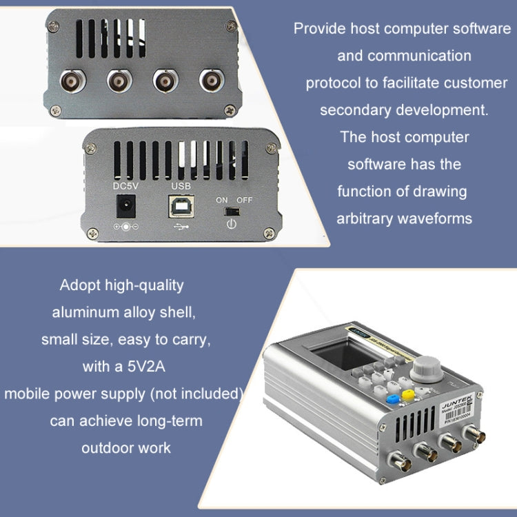 JUNTEK Programmable Dual-Channel DDS Function Arbitrary Waveform Signal Generator, Frequency: 15MHz(EU Plug) - Other Tester Tool by buy2fix | Online Shopping UK | buy2fix