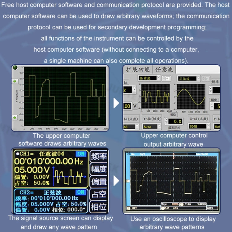 JUNTEK Programmable Dual-Channel DDS Function Arbitrary Waveform Signal Generator, Frequency: 50MHz(UK Plug) - Other Tester Tool by buy2fix | Online Shopping UK | buy2fix