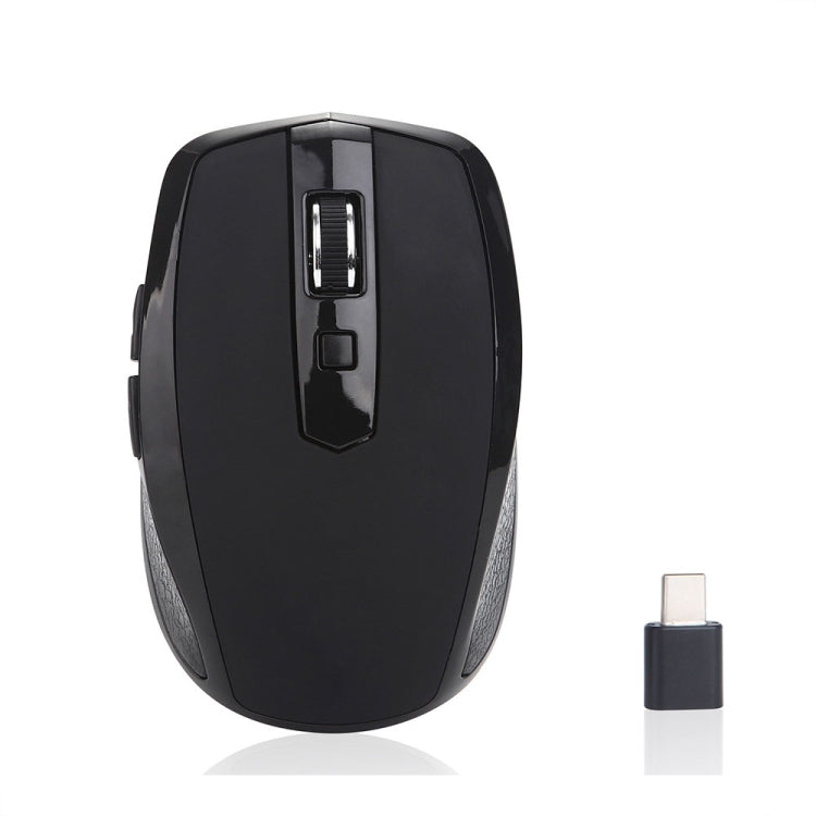 6-Keys Type-C/USB-C Laptop Office Game Silent Wireless Mouse(Black) - Wireless Mice by buy2fix | Online Shopping UK | buy2fix