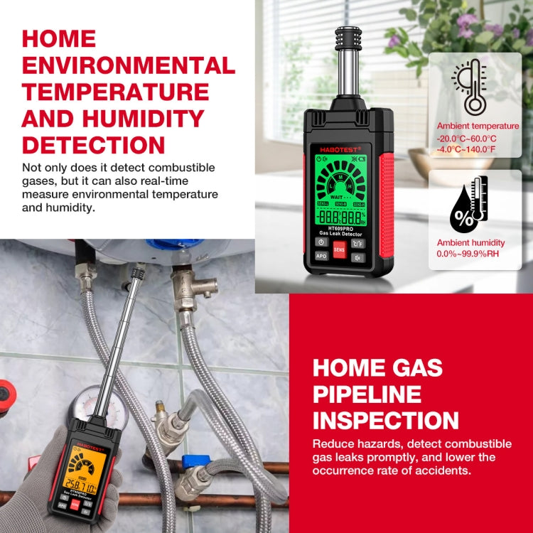 HABOTEST Combustible Gas Methane Leak Detector - Gas Monitor by HABOTEST | Online Shopping UK | buy2fix