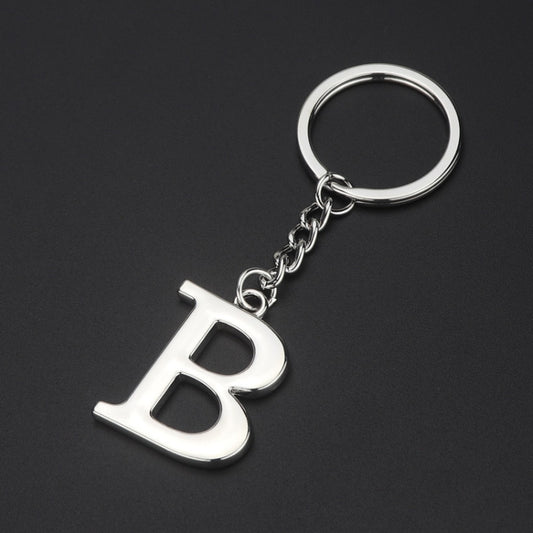 Double-Sided Three-Dimensional Plating Alphabet Keychain, Style: B - Key Rings by buy2fix | Online Shopping UK | buy2fix