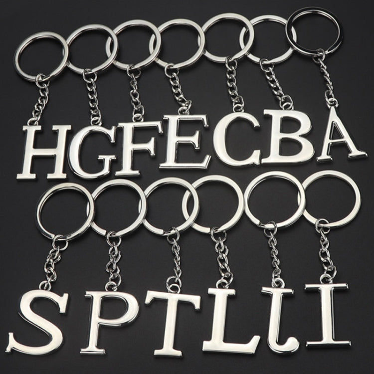 Double-Sided Three-Dimensional Plating Alphabet Keychain, Style: I - Key Rings by buy2fix | Online Shopping UK | buy2fix