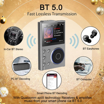 2.4 Inch HIFI Bluetooth Music Player DSD256 Mastering Sound Quality Walkman, Memory: 16GB+8GB(Black) - MP3 Player by buy2fix | Online Shopping UK | buy2fix