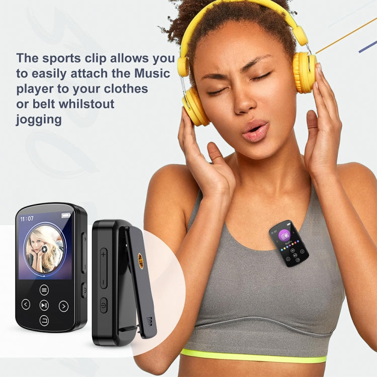 MP3 Bluetooth Music Player HIFI Sports Clip Touch Screen MP4, Memory: 8GB(Black) - MP3 Player by buy2fix | Online Shopping UK | buy2fix