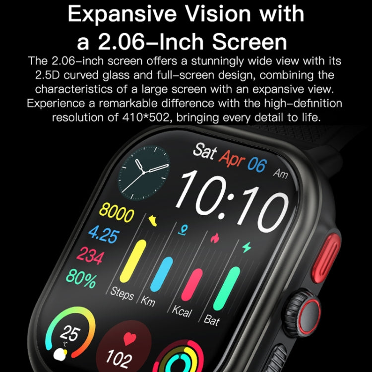 Sports Smart Watch 2.06 Inch Ultra HD AMOLED Screen Bluetooth Talking Watch(Black) - Smart Watches by buy2fix | Online Shopping UK | buy2fix