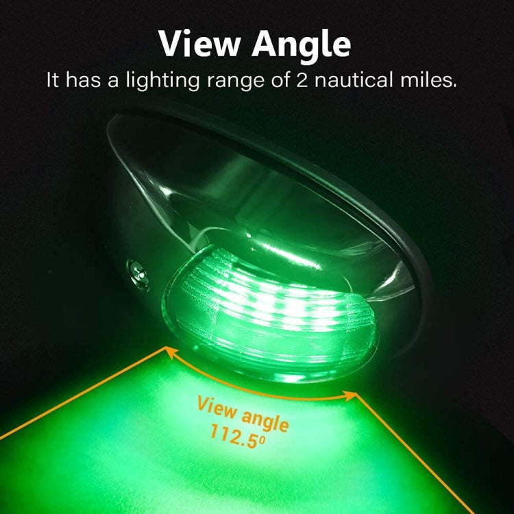 Marine Navigation Warning Light Signal LED Yacht Light, Color: Silver Shell Green - Marine Accessories & Parts by buy2fix | Online Shopping UK | buy2fix