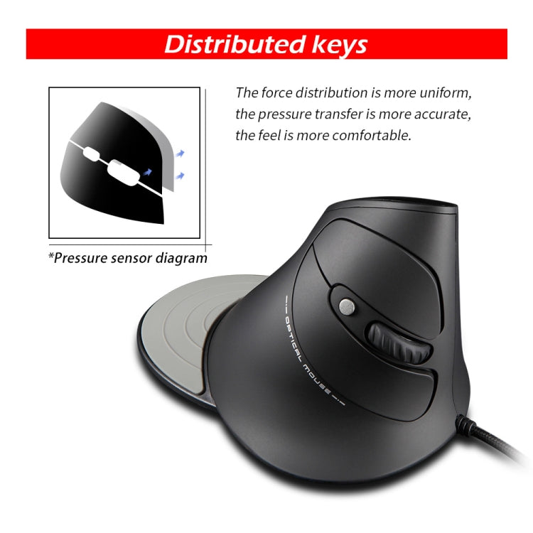 ZELOTES T30 6-keys Vertical Grip Detachable Ergonomic Wired Mouse(7-color Breathing Light) - Wired Mice by ZELOTES | Online Shopping UK | buy2fix