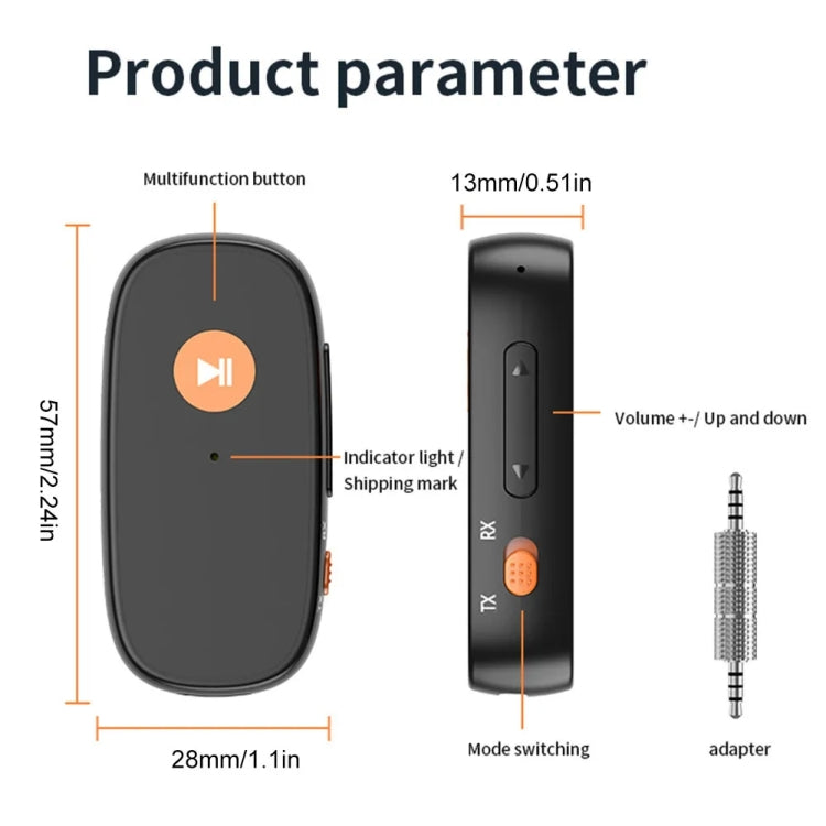 2-in-1 AUX Car Bluetooth Receiver Transmitter Hands-free Call Adapter Converter - Bluetooth Adapters by buy2fix | Online Shopping UK | buy2fix