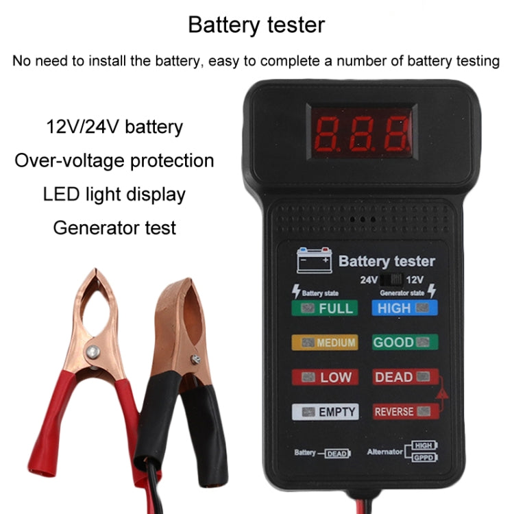 12/24V Battery Tester Car Battery Checker Electricity Capacity Tester - Electronic Test by buy2fix | Online Shopping UK | buy2fix