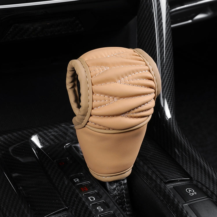 Car Universal Leather Gear Sleeve Breathable Gearshift Cover, Style: T Type Yellow - Shift Knob by buy2fix | Online Shopping UK | buy2fix