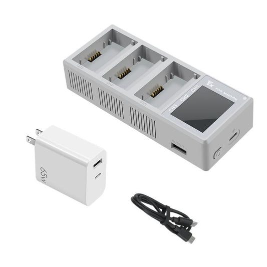 For DJI Mini 4 Pro / Mini 3 Pro / Mini 3 YX Color Screen 3-Way Charger Battery Manager With 65W US Plug - Other by YX | Online Shopping UK | buy2fix