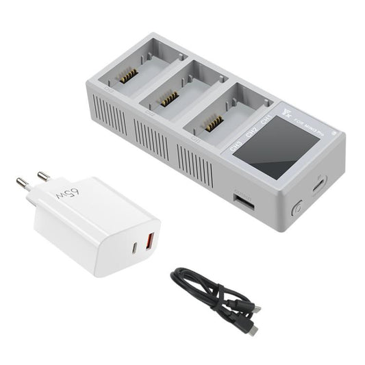 For DJI Mini 4 Pro / Mini 3 Pro / Mini 3 YX Color Screen 3-Way Charger Battery Manager With 65W EU Plug - Other by YX | Online Shopping UK | buy2fix