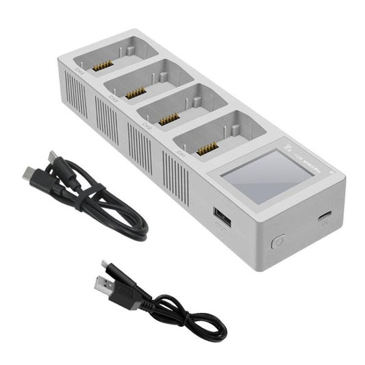 For DJI Mini 4 Pro / Mini 3 Pro / Mini 3 YX Four-Way Color Screen Charger Battery Manager(Light Gray) - Other by YX | Online Shopping UK | buy2fix