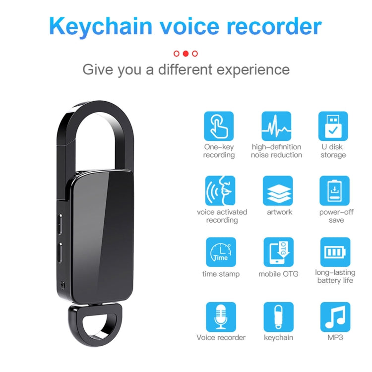 S20 64GB Keychain HD Noise Reduction Portable Recording Pen - U-Disk Recorder by buy2fix | Online Shopping UK | buy2fix